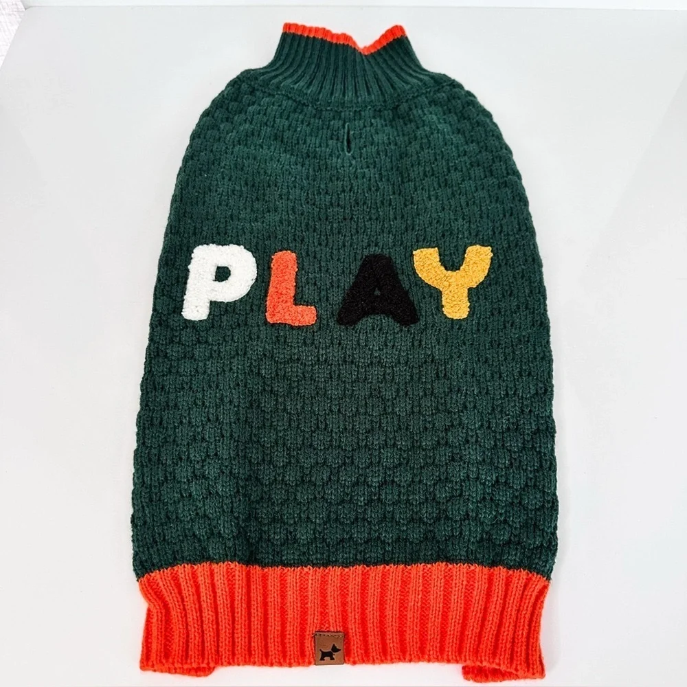 Colorful Dog Sweater NWT Hotel Doggy PLAY Honeycomb Green Size Medium 13